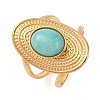 Oval Natural Amazonite Finger Rings RJEW-Z057-14G-04-1