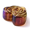 Metal Enlaced Heart Rose Opaque Acrylic Bead OACR-Q190-01E-2