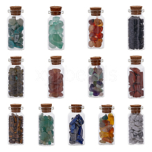 Globleland 13Pcs 13 Style Transparent Glass Wishing Bottle Decoration AJEW-GL0001-81