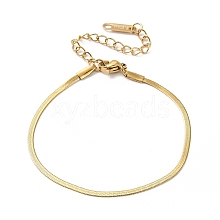 Ion Plating(IP) 304 Stainless Steel Herringbone Chain Bracelet for Men Women BJEW-E058-01A-G