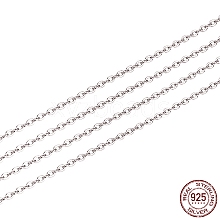 Rhodium Plated 925 Sterling Silver Cable Chain STER-WH0011-04P