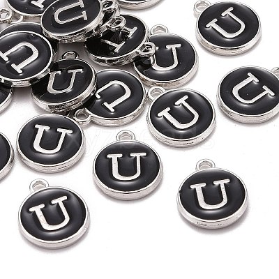Platinum Plated Alloy Charms LS-ENAM-S118-02U-P-1