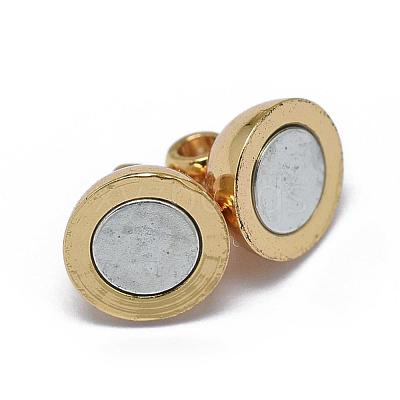 Rack Plating Brass Magnetic Clasps with Loops KK-F801-02A-G-1