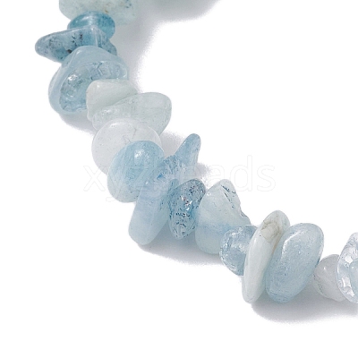 Natural Aquamarine Stretch Bracelets BJEW-JB11147-12-1