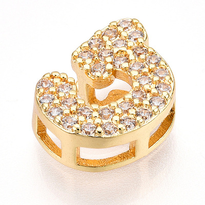 Brass Micro Pave Cubic Zirconia Charms KK-N254-217G-G-1