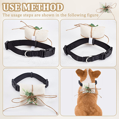 Plastic Artificial Leaf & Velvet Dog Ring Bearer HJEW-DR00077-1