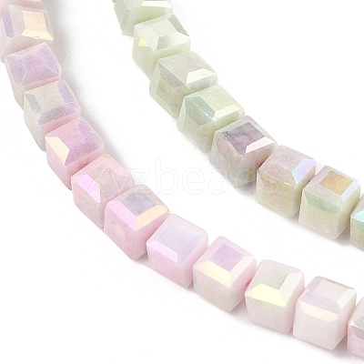 Electroplate Opaque Glass Beads Strands EGLA-U004-02B-1