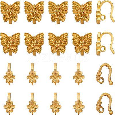 20Pcs 2 Style Rack Plating Brass S Hook Clasps KK-FH0003-91-1