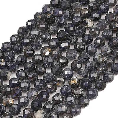 Natural Iolite Beads Strands G-RM250101-E7-1