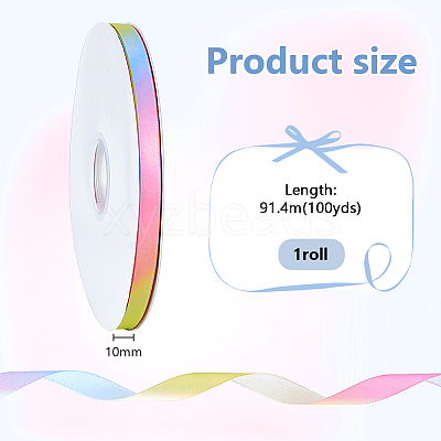 Polyester Grosgrain Ribbon OCOR-WH0105-090B-1