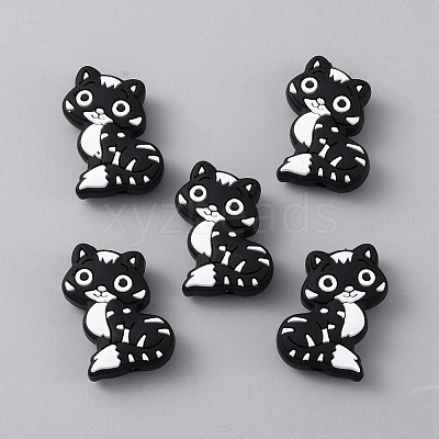 Cat Silicone Beads SIL-WH0002-86E-1