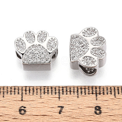 Brass Micro Pave Cubic Zirconia European Beads ZIRC-T002-101-1