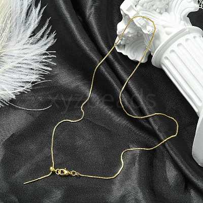 1mm Rack Plating Brass Box Chain Adjustable Slider Necklaces for Women Men MAK-L044-56G-1