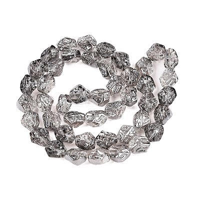 Electroplate Glass Beads Strands EGLA-N012-08W-1