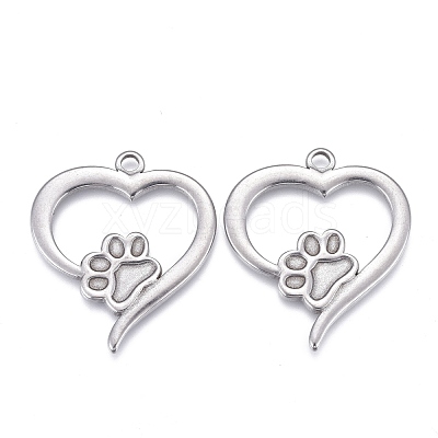 304 Stainless Steel Pendant Cabochon Settings For Enamel X-STAS-F249-46P-1
