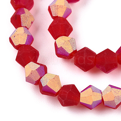 Imitate Austrian Crystal Bicone Frosted Glass Beads Strands GLAA-F029-TM4mm-A14-1
