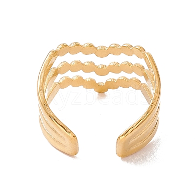 Ion Plating(IP) 304 Stainless Steel Crown Open Cuff Ring X-RJEW-H107-17G-1