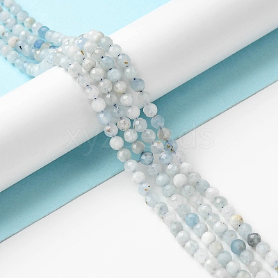 Natural Aquamarine Beads Strands G-E411-19E-4mm-1