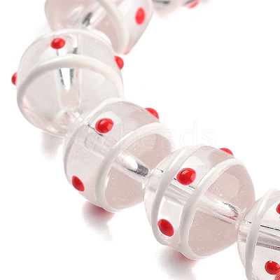 Glass with Enamel Beads Strands GLAA-M047-01F-1