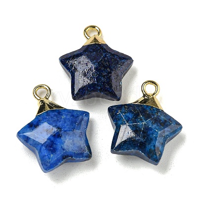 Natural Sesame Jasper Imitation Lapis Lazuli Pendants G-P540-01G-04-1-1