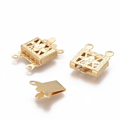 304 Stainless Steel Box Clasps STAS-P249-05G-1