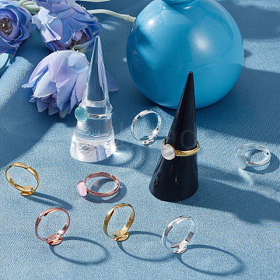 60Pcs 3 Colors Adjustable Brass Finger Rings Components KK-BBC0005-39-1