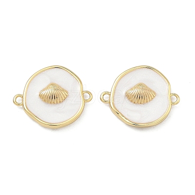 Ocean Brass Enamel Connector Charms KK-C251-05G-01D-1