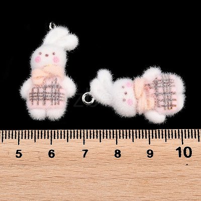 Flocking Opaque Resin Pendants RESI-P053-04A-P-1