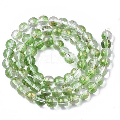 Transparent Spray Painted Glass Bead Strands GLAA-N035-03B-B02-1