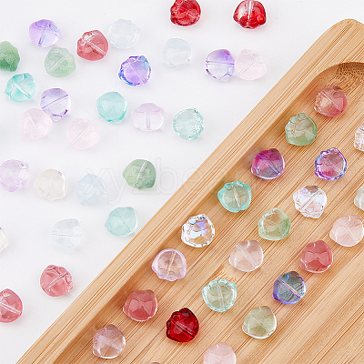 200Pcs 10 Colors Transparent Spray Painted Glass Beads GLAA-DC0001-24-1