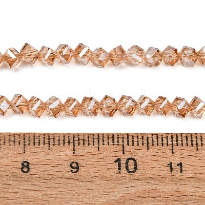 Electroplate Transparent Glass Beads Strands GL-CBA7A17-01A-07-1