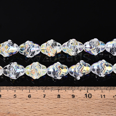 Electroplate Transparent Glass Beads Strands X-EGLA-N020-03A-1