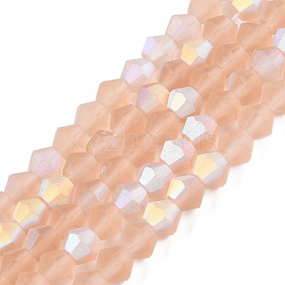 Imitate Austrian Crystal Bicone Frosted Glass Beads Strands LS-EGLA-A039-T4mm-MB12-1