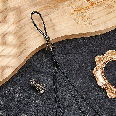 Brass Parachute Rope European Beads FIND-WH0609-62AS-1