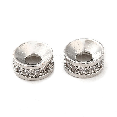 Rack Plating Brass Cubic Zirconia Beads KK-K349-03P-1