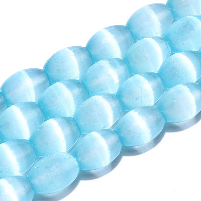 Dyed Natural Selenite Beads Strands G-T138-232C-1