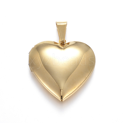 Ion Plating(IP) 316 Stainless Steel Locket Pendants X-STAS-N0016-04G-1