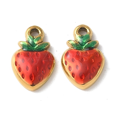 304 Stainless Steel Enamel Charms STAS-G352-03G-1