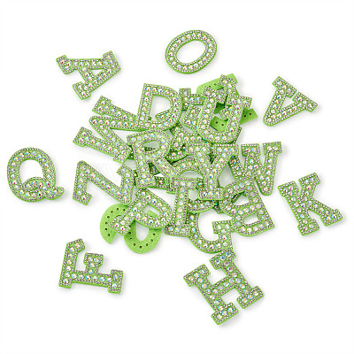 Alphabet Resin Rhinestone Patches DIY-TAC0005-45G-1