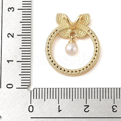 Brass Micro Pave Clear Cubic Zirconia Pendants KK-I712-20G-1