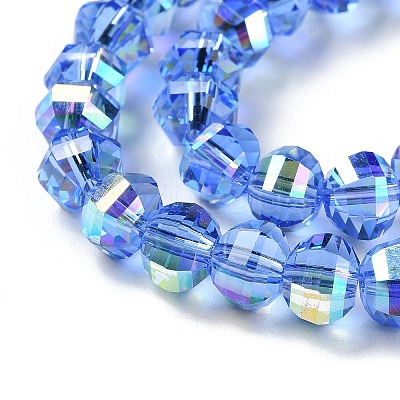 Transparent Electroplate Glass Beads Strands GLAA-Q099-C01-11-1