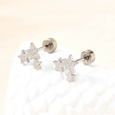304 Stainless Steel Stud Earrings EJEW-H161-01P-B-1