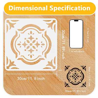 4Pcs 4 Styles PET Hollow Out Drawing Painting Stencils DIY-WH0669-006-1