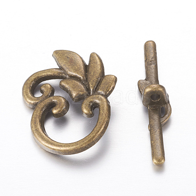 Leaf Tibetan Style Alloy Toggle Clasps X-MLF0676Y-1