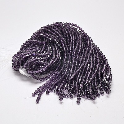 Imitate Austrian Crystal Bicone Glass Beads Strands GLAA-F029-6x6mm-04-1