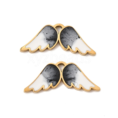 304 Stainless Steel Enamel Charms STAS-G386-07G-1