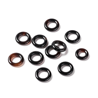 Natural Black Agate Charms G-E141-02-1