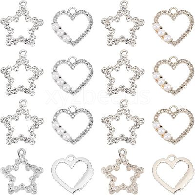 24Pcs 4 Style Alloy Pendants ALRI-FH0001-07-1