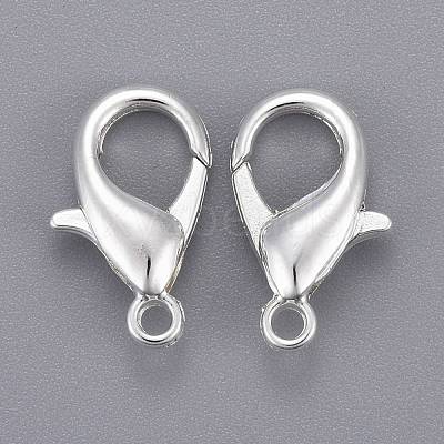Silver Color Plated Alloy Lobster Claw Clasps X-E106-S-1