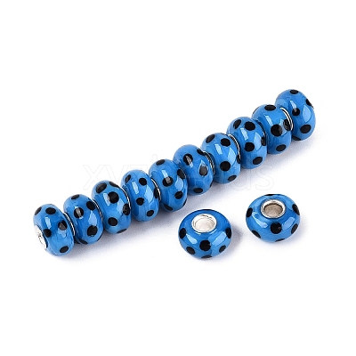 Handmade Lampwork & Brass Core European Beads LAMP-N044-02S-02-1